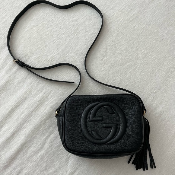 Gucci Soho Small Disco Leather Crossbody Bag Black Authentic Pre-Loved - Picture 1 of 10